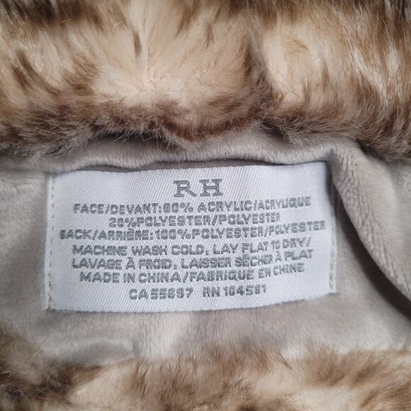 Restoration Hardware Scarf Wrap Gray Faux Fur Neck Warmer Rectangle Soft Fluffy - Picture 5 of 5